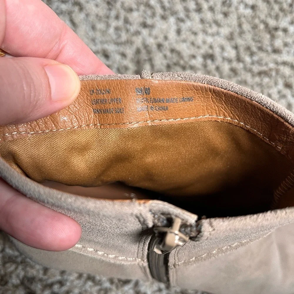 Lucky Brand Tan Suede Wedge Booties | Women's Casual Boho Ankle Boots‎